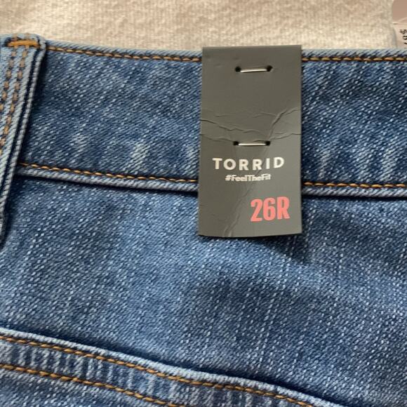 Torrid 26 R Perfect ankle skinny jeans distressed crop new cute denim 4x stretch - Picture 10 of 11